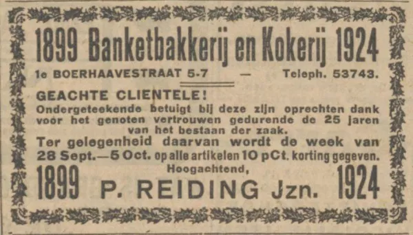 Afbeelding uit: 1924. Advertentie in het Algemeen Handelsblad van 26-9-1924.