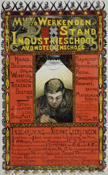 Afbeelding uit: 1900. Affiche voor de Industrieschool van de Maatschappij.