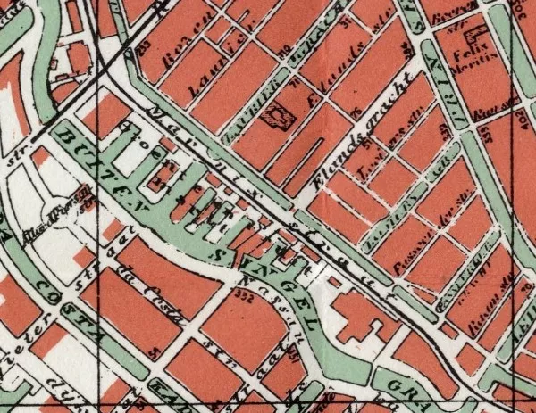 Afbeelding uit: 1900. Uitsnede uit een stadsplattegrond uit 1900.