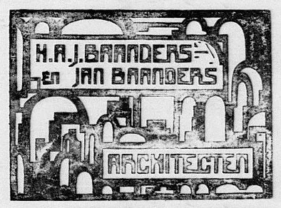 Afbeelding uit: 1929. Beeldmerk van de gebroeders, gebruikt op een bouwtekening.