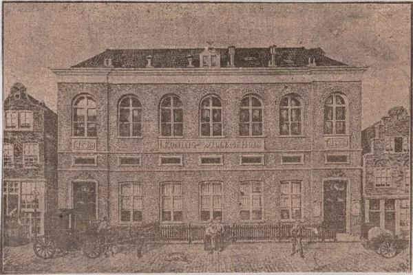 Afbeelding uit: circa 1890. Koning Willemshuis, Egelantiersstraat. Architect: J. van Maurik.
Bron afbeelding: SAA, bestand 010194001381.