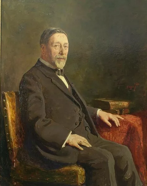 Afbeelding uit: circa 1900. Portret van Jacob Nienhuys gemaakt door Willem Maris.