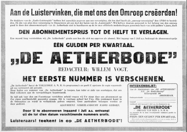 Afbeelding uit: mei 1927. Advertentie in De Telegraaf.