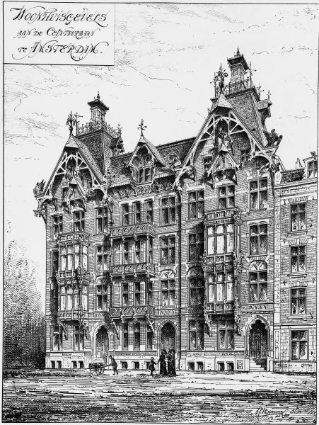 Afbeelding uit: 1886. Gepubliceerd in De bouwmeester, jrg. 2 nummer 6.