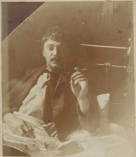 Afbeelding uit: 1892. Zelfportret van Witsen, in bed met geblesseerd been.
Bron afbeelding: SAA, bestand OSIM00009000867.