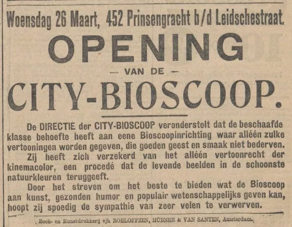 Afbeelding uit: maart 1913. Advertentie in Het Nieuws van den Dag.