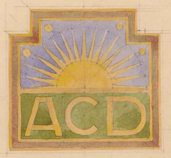 Afbeelding uit: 1907. Ontwerp voor een tegeltableau voor het gebouw aan de Toldwarsstraat.