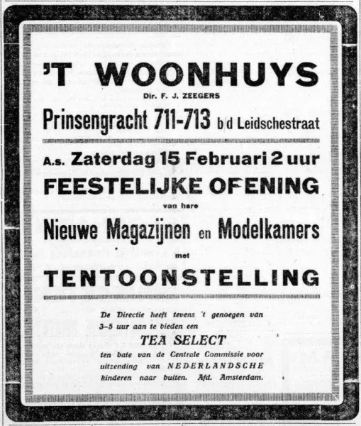 Afbeelding uit: februari 1919. Advertentie in de Telegraaf.