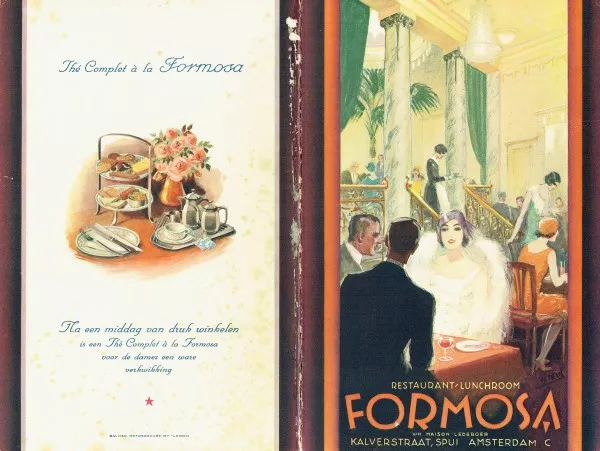 Afbeelding uit: circa 1925. Weelde en rijkdom, dat was de sfeer die Formosa nastreefde, blijkens deze brochure. (bron: Amsterdam Museum, https://hart.amsterdam/nl/page/271992/flaneren-en-consumeren)