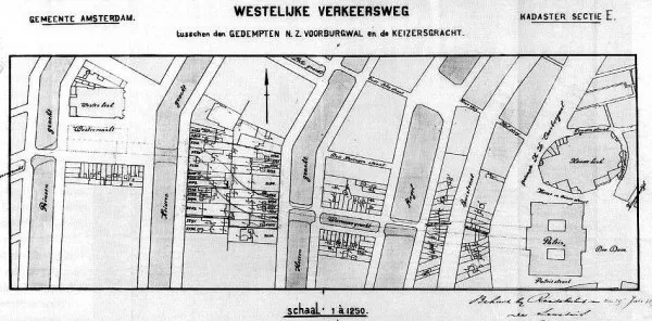 Afbeelding uit: circa 1890. Plan voor een Westelijke Verkeersweg.