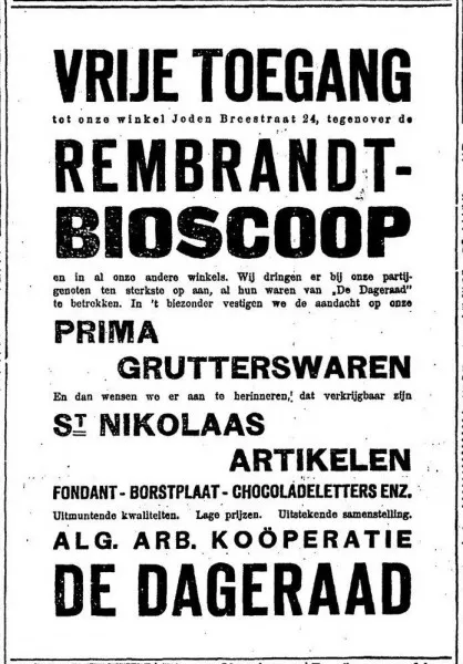Afbeelding uit: november 1912. Advertentie in Het Volk, dagblad voor de arbeiderspartij.