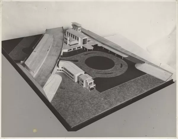 Afbeelding uit: circa 1937. Foto van de door Jan Leupen ontworpen maquette.
Bron afbeelding: SAA, bestand ANWU01327000003.
