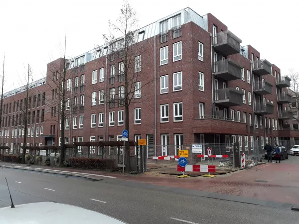 Afbeelding uit: januari 2020. De nieuwbouw, hoek Molukkenstraat - Bilitonstraat (rechts).