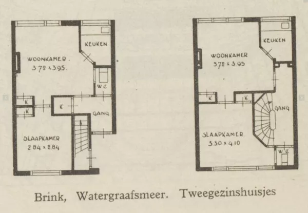 Afbeelding uit: 1932. Plattegronden. Gepubliceerd in het Tijdschrift voor Volkshuisvesting en Stedebouw, maart 1932.