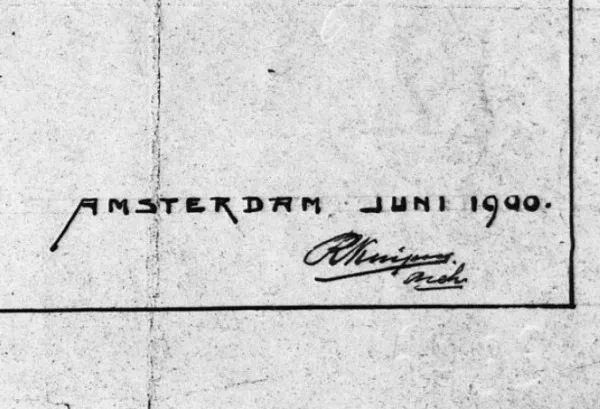 Afbeelding uit: juni 1900. Kuipers' handtekening op een bouwtekening.