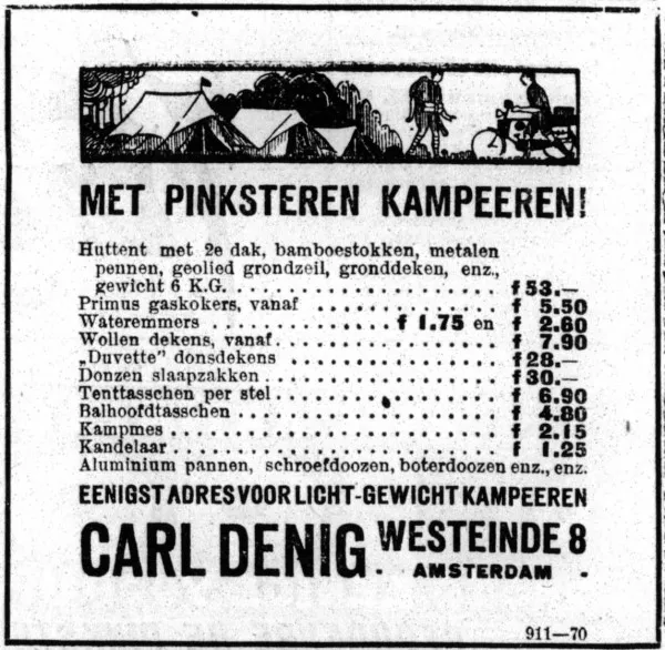 Afbeelding uit: mei 1925. Advertentie van Denig in Het Volk van 22 mei 1925.