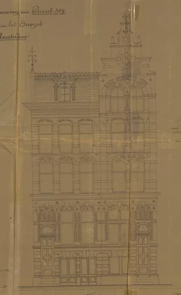 Afbeelding uit: 1883. Het ontwerp voor de verbouwing van 309 en 309a.