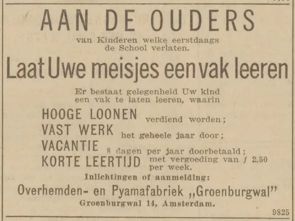Afbeelding uit: juni 1930. Personeelsadvertentie in Het Nieuws van den Dag.