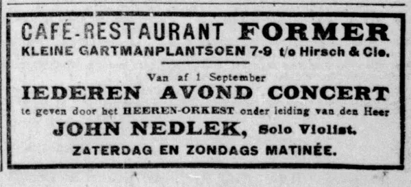 Afbeelding uit: augustus 1918. Advertentie van Former in de Telegraaf, 30 augustus 1918.