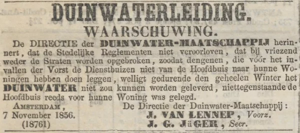 Afbeelding uit: november 1856. Advertentie in het Algemeen Handelsblad van 10 november 1856.