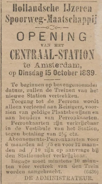 Afbeelding uit: oktober 1889. Advertentie in Het Nieuws van den Dag van 14 oktober 1889.
