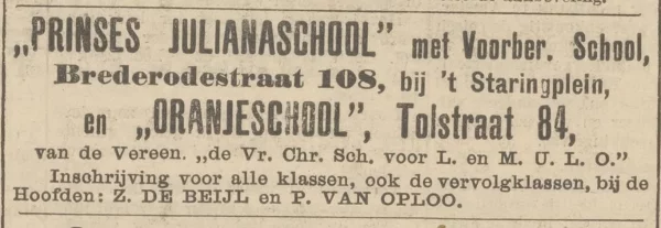 Afbeelding uit: juni 1912. Advertentie in dagblad De Amsterdammer, 20 juni 1912.