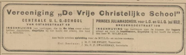 Afbeelding uit: juni 1927. Advertentie in dagblad De Amsterdammer, 7 juni 1927.