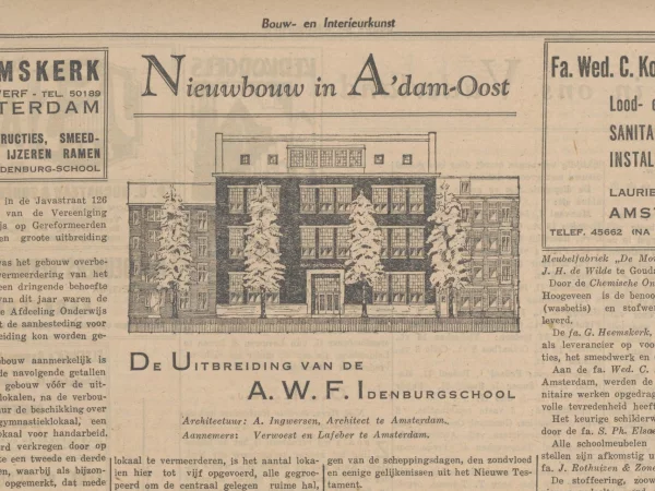 Afbeelding uit: augustus 1933. Bericht in De Standaard, met een afbeelding van het vernieuwde gebouw.