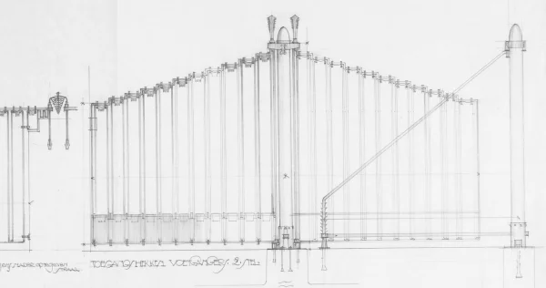 Afbeelding uit: 1916. Het hekwerk van een van de voetgangersingangen.