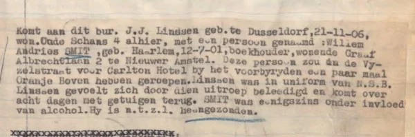 Afbeelding uit: mei 1941. Uit het dagrapport van politiebureau Singel, 21 mei 1941.