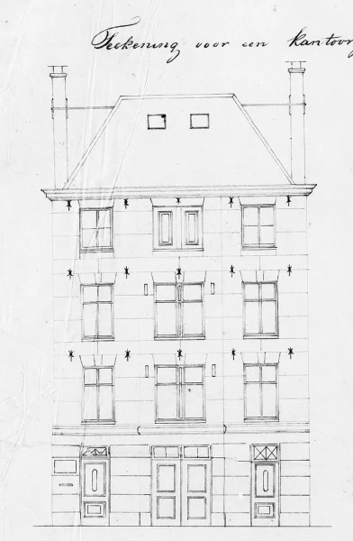 Afbeelding uit: 1872. "Teekening voor een Kantoorgebouw"
Bron afbeelding: SAA, bestand 005220902618.