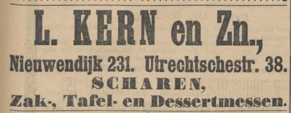 Afbeelding uit: december 1900. Advertentie van Kern uit 1900.