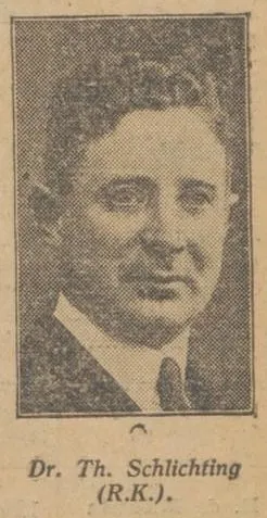 Afbeelding uit: 1931. Portret van Schlichting in het Algemeen Handelsblad nadat hij in juni 1931 de gemeenteraad kwam.