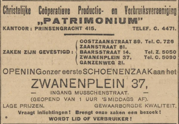 Afbeelding uit: augustus 1922. Advertentie in het christelijke dagblad De Standaard, 18 augustus 1922.