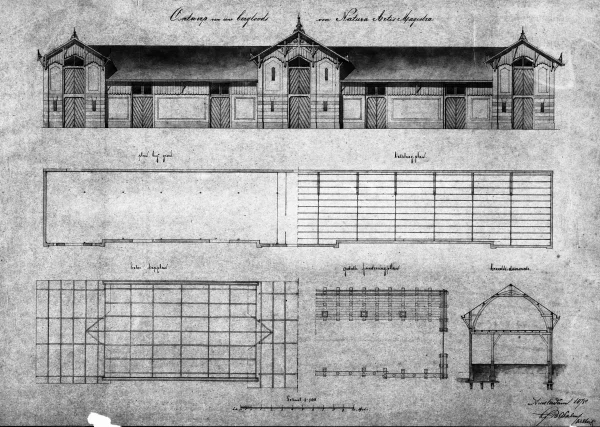 Afbeelding uit: 1875. "Ontwerp van eene bergloods voor Natura Artis Magistra"
Bron afbeelding: SAA, bestand 010056917429.