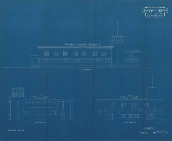 Afbeelding uit: 1919. Geveltekeningen (zuid, oost en west).