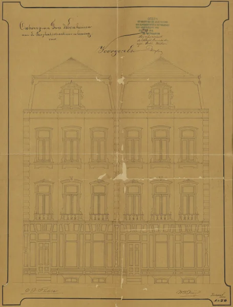 Afbeelding uit: 1878. Ontwerp van de voorgevels.
