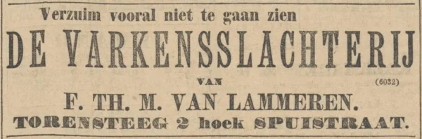 Afbeelding uit: maart 1889. Advertentie van Van Lammeren in het Algemeen Handelsblad van 5 maart 1889.