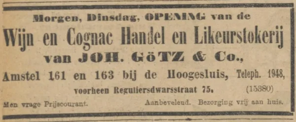 Afbeelding uit: mei 1911. Advertentie van Götz in het Algemeen Handelsblad van 1 mei 1911.
