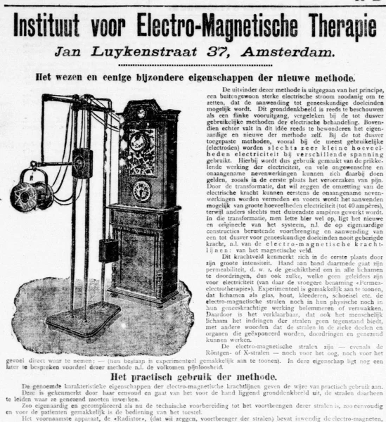 Afbeelding uit: november 1902. Deel van een advertentie in de Telegraaf van 9 november 1902.