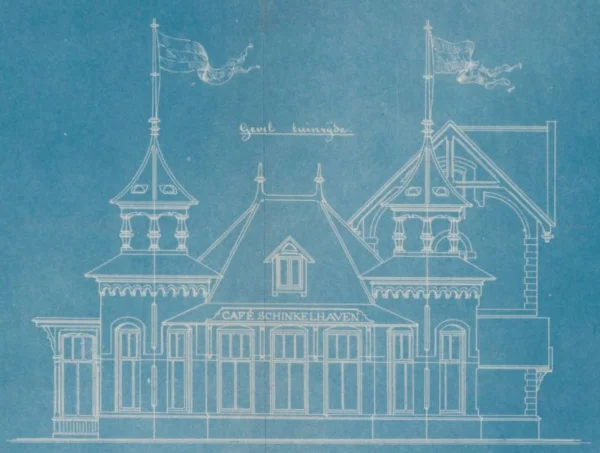 Afbeelding uit: oktober 1897. Ontwerp aanzicht tuinzijde.