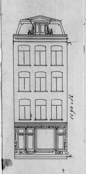 Afbeelding uit: 1883. Het ontwerp van de voorgevel van nummer 84.
Bron afbeelding: SAA, bestand 5221BT906145.