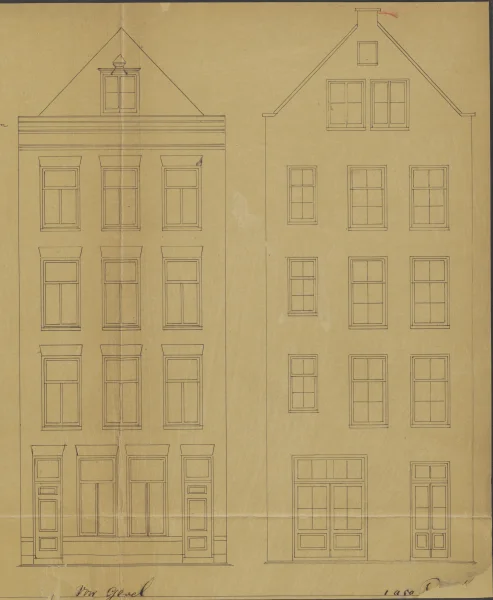 Afbeelding uit: 1874. De voor- en achtergevels van nummer 69.