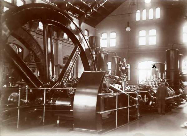 Afbeelding uit: 1909. In de machinekamer.