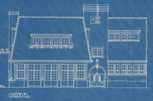 Afbeelding uit: 1927. Vooraanzicht van het schoolgebouw.