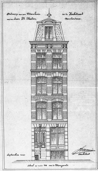 Afbeelding uit: september 1883. Het ontwerp van Meijer.
Bron afbeelding: SAA, bestand 5221BT913291.