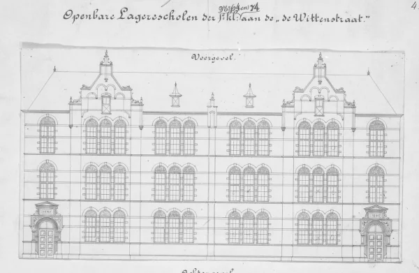 Afbeelding uit: 1891. Het ontwerp van de voorgevel.