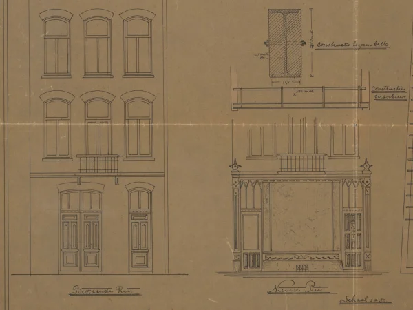 Afbeelding uit: 1901. Oude en nieuwe pui van nummer 53.