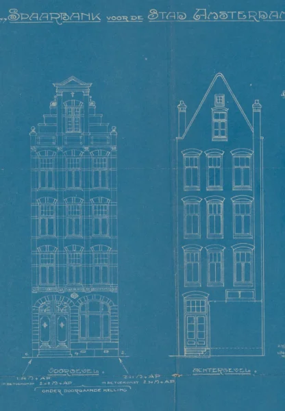 Afbeelding uit: 1920. Ontwerp van de voor- en achtergevels.
