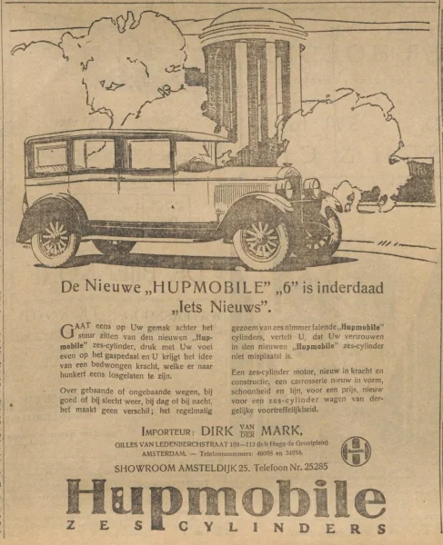 Afbeelding uit: april 1926. Advertentie van Van der Mark in het Algemeen Handelsblad van 10 april 1926.